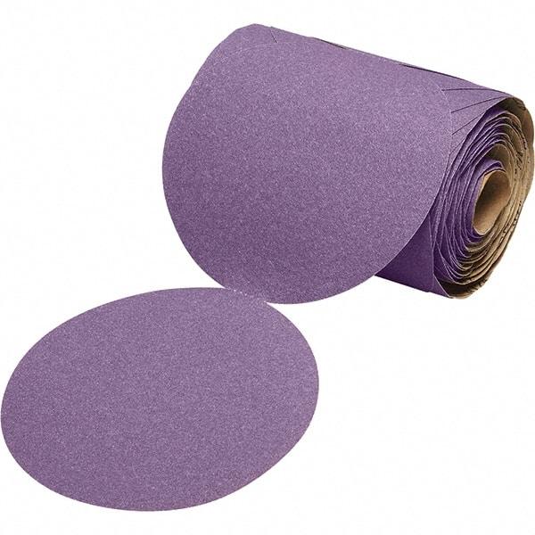 3M - 6" Diam, 220 Grit Ceramic Adhesive PSA Disc - Very Fine Grade, Purple, Film Backing, Flexible, Use with Random Orbital Sanders - Exact Tool & Supply