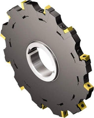 Sandvik Coromant - Arbor Connection, 0.8071" Cutting Width, 2.618" Depth of Cut, 203.2mm Cutter Diam, 2" Hole Diam, Indexable Slotting Cutter - 2" Shank Diam, Neutral Cutting Direction - Exact Tool & Supply