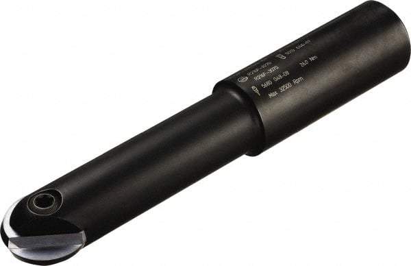 Sandvik Coromant - 10mm Cut Diam, 1.5mm Max Depth of Cut, 12mm Shank Diam, 132mm OAL, Indexable Ball Nose End Mill - 20.8mm Head Length, Straight Shank, R216F.. AS Toolholder, R216F-10.. Insert - Exact Tool & Supply