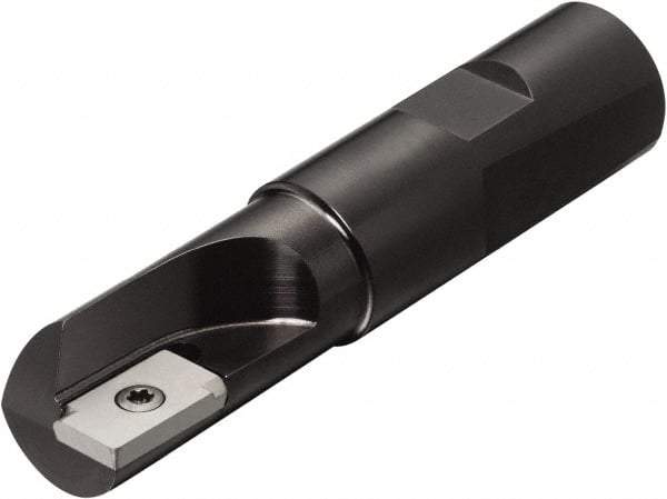 Sandvik Coromant - 3/4" Cut Diam, 15mm Max Depth of Cut, 3/4" Shank Diam, 3-1/2" OAL, Indexable Square Shoulder End Mill - R216.2-17 03 08-1 235, R216.2-17 03 08-1 HM, R216.2-17 03 08-1 SM30 Inserts, Weldon Shank, 90° Lead Angle, Series U-Max - Exact Tool & Supply