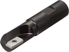 Sandvik Coromant - 3/4" Cut Diam, 15mm Max Depth of Cut, 3/4" Shank Diam, 3-1/2" OAL, Indexable Square Shoulder End Mill - R216.2-17 03 08-1 235, R216.2-17 03 08-1 HM, R216.2-17 03 08-1 SM30 Inserts, Weldon Shank, 90° Lead Angle, Series U-Max - Exact Tool & Supply