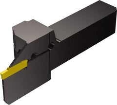Sandvik Coromant - QS, Internal or External, Left Hand, 0.8" Max Depth of Cut, Indexable Grooving Tool Holder - N123E2-0200-0002-CM Insert Compatibility, 3/4" Shank Height, 3/4" Shank Width, 4-1/4" OAL, Through Coolant - Exact Tool & Supply