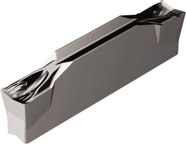 Sandvik Coromant - N123H2-...H CF 1105 Grade, 0.1575" Cutting Width, Carbide Cutoff Insert - 0° Neutral Lead Angle, 0.0059" Cnr Rad, TiAlN Coated - Exact Tool & Supply