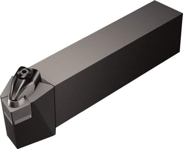 Sandvik Coromant - DSRN, Left Hand Cut, 15° Lead Angle, 1-1/4" Shank Height x 1-1/4" Shank Width, Negative Rake Indexable Turning Toolholder - 6" OAL, SNMG 15 06 12 Insert Compatibility, Series T-Max P - Exact Tool & Supply