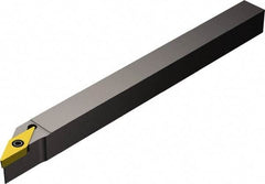 Sandvik Coromant - SVABR/L-S, Right Hand Cut, 0° Lead Angle, 12mm Shank Height x 12mm Shank Width, Neutral Rake Indexable Turning Toolholder - 125mm OAL, VBMT 11 03 04, VBMT 221 Insert Compatibility, Series CoroTurn 107 - Exact Tool & Supply