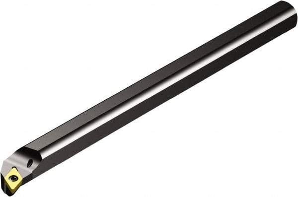 Sandvik Coromant - 13mm Min Bore Diam, 125mm OAL, 10mm Shank Diam, A..SDQCR/L Indexable Boring Bar - DCMT 2(1.5)1, DCMT 07 02 04 Insert, Screw or Clamp Holding Method - Exact Tool & Supply