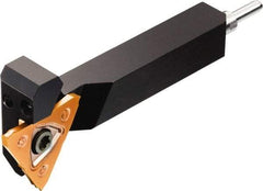 Sandvik Coromant - QS, External, Right Hand, 6.4mm Max Depth of Cut, Indexable Grooving Tool Holder - N123T3-0150-CM Insert Compatibility, 16mm Shank Height, 16mm Shank Width, 70mm OAL, Through Coolant - Exact Tool & Supply