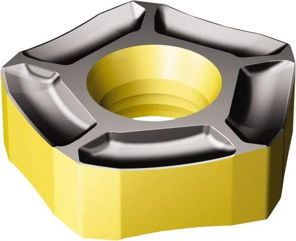 Sandvik Coromant - 357R2408 PM Grade 4240 Carbide Milling Insert - TiCN/Al2O3/TiN Finish, 7.94mm Thick, 24mm Inscribed Circle, 1mm Corner Radius - Exact Tool & Supply