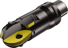 Sandvik Coromant - 40mm Cut Diam, 31.6mm Max Depth of Cut, 40mm Shank Diam, 104mm OAL, Indexable Ball Nose End Mill - 80mm Head Length, C4 Weldon Flat Shank, R216..Cx Toolholder - Exact Tool & Supply