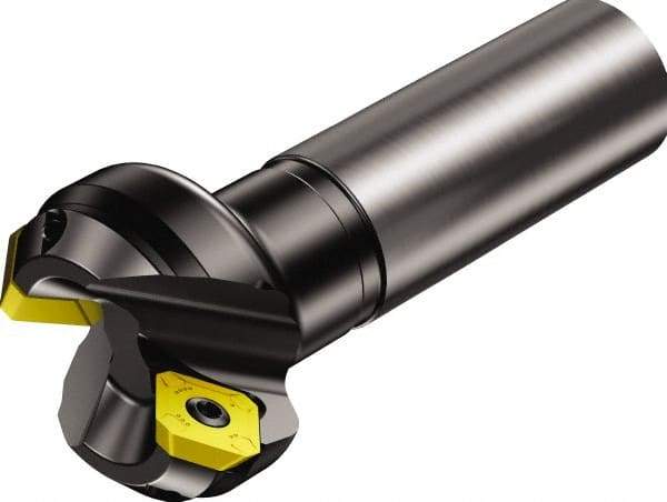 Sandvik Coromant - 80mm Cut Diam, 32mm Arbor Hole, 6mm Max Depth of Cut, 45° Indexable Chamfer & Angle Face Mill - 4 Inserts, R245-12T3.. Insert, Right Hand Cut, Series CoroMill 245 - Exact Tool & Supply