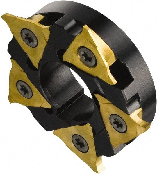 Sandvik Coromant - Arbor Hole Connection, 0.1969" Depth of Cut, 80mm Cutter Diam, 1-1/16" Hole Diam, 8 Tooth Indexable Slotting Cutter - 328-S Toolholder, 328R13-... Insert, Neutral Cutting Direction - Exact Tool & Supply