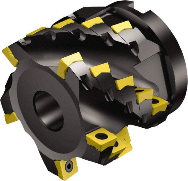 Sandvik Coromant - 63mm Cut Diam, 27mm Arbor Diam, 46mm Max Depth of Cut, Indexable Square-Shoulder Face Mill - 80mm High, 690-100508M-E-SL & 690-100510M-P-SL Insert Compatibility, Series CoroMill 690 - Exact Tool & Supply