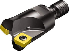 Sandvik Coromant - 2 Inserts, 10.9mm Cut Diam, 1.2mm Max Depth of Cut, Indexable Square-Shoulder Face Mill - 10° Lead Angle, 57mm High, R210-090412M Insert Compatibility, Through Coolant, Series CoroMill 210 - Exact Tool & Supply