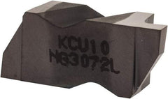 Kennametal - 3072NG Grade KCU10, 1.83mm Cutting Width Carbide Grooving Insert - 2.39mm Max Depth of Cut, Left Hand, 0.19mm Corner Radius, AlTiN Finish - Exact Tool & Supply