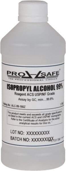 PRO-SAFE - 16 oz Isopropyl Alcohol Liquid - Comes in Bottle, 99% Isopropyl Alcohol - Exact Tool & Supply