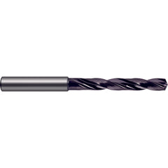 #16 Dia. × 6 mm Shank × 36 mm Flute Length × 74 mm OAL, 5xD, 140°, nano-FIREX, 2 Flute, Coolant Thru, Solid Carbide Drill - Exact Tool & Supply