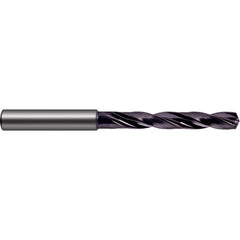 3/8″ Dia. × 10 mm Shank × 61 mm Flute Length × 103 mm OAL, 5xD, 140°, nano-FIREX, 2 Flute, Coolant Thru, Solid Carbide Drill - Exact Tool & Supply
