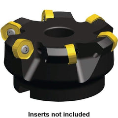 Kennametal - 108.15mm Cut Diam, 32mm Arbor Hole, 3.2mm Max Depth of Cut, 45° Indexable Chamfer & Angle Face Mill - 6 Inserts, HNGJ 0604... Insert, Right Hand Cut, 6 Flutes, Through Coolant, Series Dodeka Mini - Exact Tool & Supply