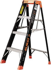 Little Giant Ladder - 3 Steps, 4' High, Type IAA Rating, Fiberglass Multi-Use Ladder - 375 Lb Load Capacity, 31" Base Width - Exact Tool & Supply