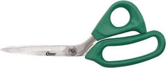 Clauss - 6" LOC, 9" OAL Stainless Steel Bent Shears - Rubber Offset Handle, For Paper, Fabric - Exact Tool & Supply