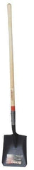 Razor-Back - 12" High x 9-1/2" Wide Square Steel Shovel - 48" Long Wood Straight Handle, Front Turned - Exact Tool & Supply