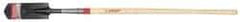 Razor-Back - 12" High x 4-1/4" Wide Tapered Steel Shovel - 48" Long Wood Straight Handle, Rolled - Exact Tool & Supply