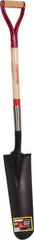 Razor-Back - 16" High x 6" Wide Tapered Steel Spade - 29" Long Wood D-Grip Handle, Front Turned - Exact Tool & Supply