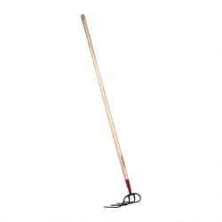 Razor-Back - Refuse Hook with 60" Straight Wood Handle - 4 Tines, 9" Tine Length - Exact Tool & Supply