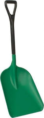 Remco - 14" High x 10-1/2" Wide Square Plastic Scoop - 38-1/2" Long Plastic D-Grip Handle - Exact Tool & Supply