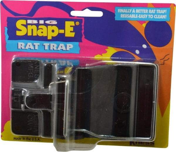 Made in USA - Snap Trap for Use on Rats - 5-1/2 Inch Long x 3 Inch Wide x 3-3/4 Inch High, Polystyrene and Steel - Exact Tool & Supply