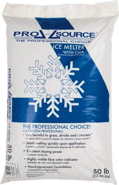 PRO-SOURCE - 50 Lb Bag Calcium Chloride, Potassium Chloride, Sodium Chloride Pellets - Effective to 0°F - Exact Tool & Supply