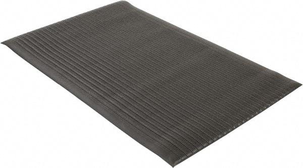 Wearwell - 5' Long x 3' Wide, Dry Environment, Anti-Fatigue Matting - Black, Vinyl with Vinyl Sponge Base, Rounded on 4 Sides - Exact Tool & Supply