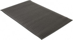 Wearwell - 5' Long x 3' Wide, Dry Environment, Anti-Fatigue Matting - Black, Vinyl with Vinyl Sponge Base, Rounded on 4 Sides - Exact Tool & Supply