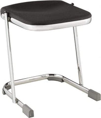 NPS - 18 Inch High, Stationary Fixed Height Stool - 16-1/4 Inch Deep x 16-3/4 Inch Wide, Plastic Seat, Black and Chrome - Exact Tool & Supply