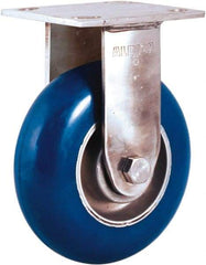 Albion - 5" Diam x 2" Wide x 6-1/2" OAH Top Plate Mount Rigid Caster - Neoprene Donut Tread over Aluminum Hub, 600 Lb Capacity, Precision Ball Bearing, 4 x 4-1/2" Plate - Exact Tool & Supply