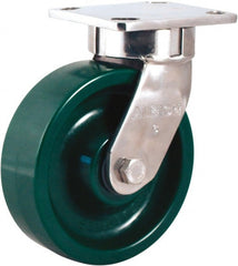 Albion - 8" Diam x 2" Wide x 10-1/8" OAH Top Plate Mount Swivel Caster - Exact Tool & Supply