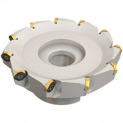 Iscar - 89.4mm Cut Diam, 27mm Arbor Hole, 4.6mm Max Depth of Cut, 50° Indexable Chamfer & Angle Face Mill - 6 Inserts, IQ845 SYHU 07.. Insert, Right Hand Cut, Through Coolant, Series DoveIQMill - Exact Tool & Supply