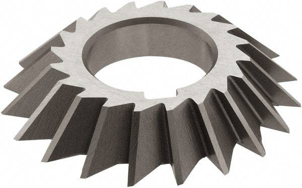 Keo - 3" Diam x 1/2" Width of Cut, 60° Included Angle, Arbor Connection, High Speed Steel Single Angle Cutter - Right Hand Cut, TiN Coated - Exact Tool & Supply