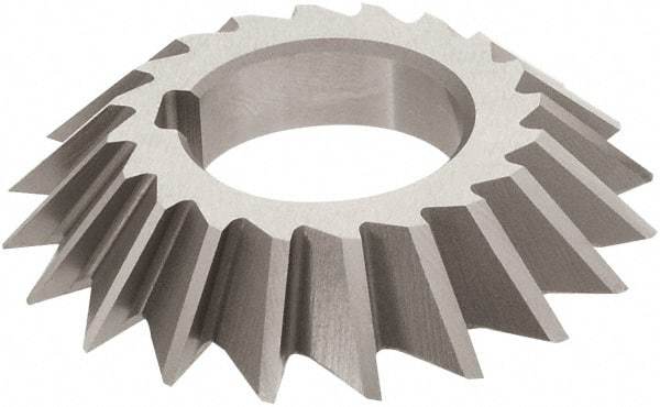 Keo - 3" Diam x 1/2" Width of Cut, 60° Included Angle, Arbor Connection, High Speed Steel Single Angle Cutter - Left Hand Cut, TiN Coated - Exact Tool & Supply
