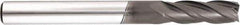Niagara Cutter - 4mm, 15mm LOC, 4mm Shank Diam, 55mm OAL, 4 Flute, Solid Carbide Square End Mill - Single End, Diamond Finish, Spiral Flute, 30° Helix, Centercutting, Right Hand Cut, Right Hand Flute, Series DIA430M - Exact Tool & Supply