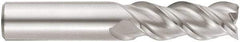 Niagara Cutter - 3/4", 4" LOC, 3/4" Shank Diam, 6-1/2" OAL, 3 Flute, Solid Carbide Square End Mill - Single End, Uncoated, Spiral Flute, 45° Helix, Centercutting, Right Hand Cut, Right Hand Flute, Series A345 - Exact Tool & Supply