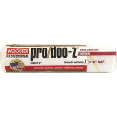Wooster Brush - 3/16" Nap, 9" Wide Paint General Purpose Roller Cover - Smooth Texture, Fabric - Exact Tool & Supply