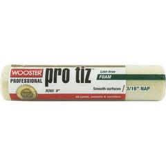 Wooster Brush - 3/16" Nap, 9" Wide Paint General Purpose Roller Cover - Very Smooth Texture - Exact Tool & Supply