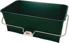 Wooster Brush - 5 Gal, 10" High, Polypropylene Rectangular Green Single Pail - Handle Included, 14" Top Length x 24" Top Width - Exact Tool & Supply