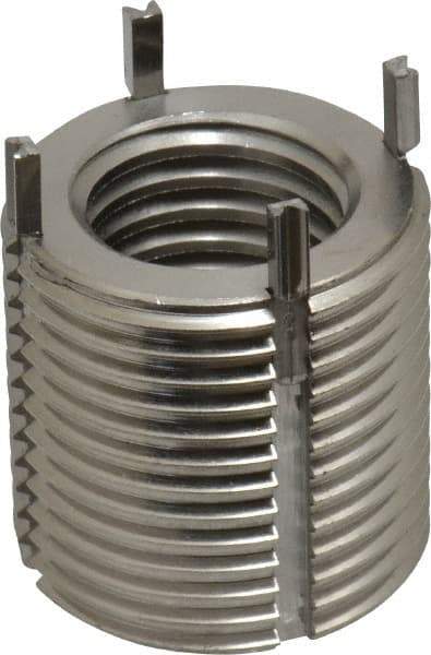 Recoil - 3/4-10 Internal, 1-1/8 - 12 External, 1-1/8" Insert Length, Heavy Duty Keylocking Thread Inserts - Stainless Steel, Passivated Finish, Grade 303 - Exact Tool & Supply