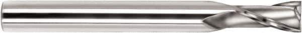 SGS - 12mm, 30mm LOC, 12mm Shank Diam, 110mm OAL, 2 Flute, Solid Carbide Square End Mill - Single End, TiN Finish, Spiral Flute, 30° Helix, Centercutting, Right Hand Cut, Right Hand Flute, Series 59M - Exact Tool & Supply