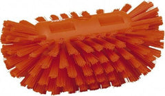Vikan - 1-1/2" Bristle Length, Polyester Utility Scrub Brush - 5-1/2" Wide Head, 8" OAL, European Threaded Handle, Orange, Polypropylene Block - Exact Tool & Supply