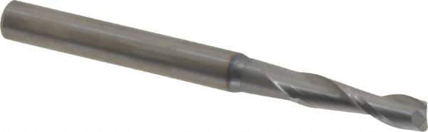 OSG - 5/32", 9/16" LOC, 3/16" Shank Diam, 2" OAL, 2 Flute, Solid Carbide Square End Mill - Single End, TiCN Finish, Spiral Flute, 30° Helix, Centercutting, Right Hand Cut, Right Hand Flute, Series 402 - Exact Tool & Supply