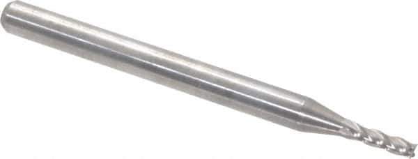 OSG - 1.5mm, 5mm LOC, 3mm Shank Diam, 39mm OAL, 4 Flute, Solid Carbide Square End Mill - Single End, Uncoated, Spiral Flute, 30° Helix, Centercutting, Right Hand Cut, Right Hand Flute, Series 404 - Exact Tool & Supply