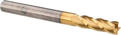 OSG - 3/16", 5/8" LOC, 3/16" Shank Diam, 2" OAL, 4 Flute, Solid Carbide Square End Mill - Single End, TiN Finish, Spiral Flute, 30° Helix, Centercutting, Right Hand Cut, Right Hand Flute, Series 404 - Exact Tool & Supply